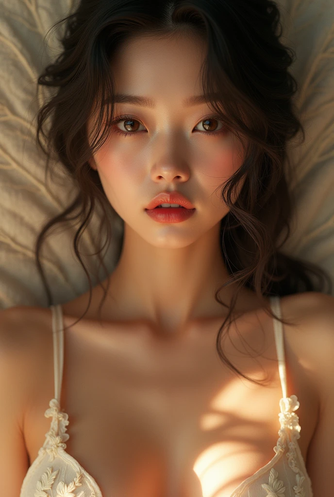 beautiful detailed eyes, beautiful detailed lips, extremely detailed eyes and face, long eyelashes, 1girl, asian girl, white hair, nude, perfect body, perfect breasts, large butt, (best quality,4k,8k,highres,masterpiece:1.2),ultra-detailed,(realistic,photorealistic,photo-realistic:1.37),portrait,fantasy,soft lighting,cinematic,warm colors,dramatic lighting 