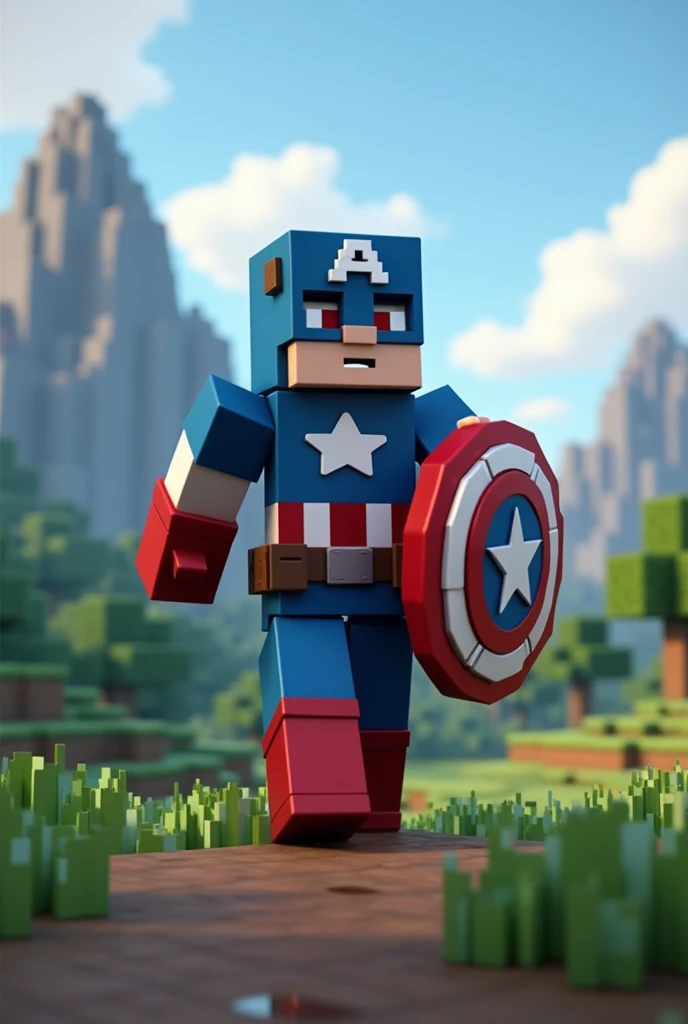 Minecraft captain america skin animated 