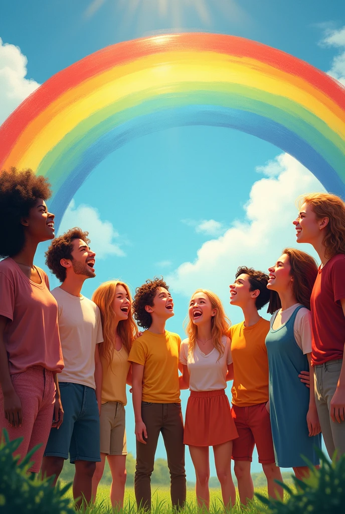 Let’s sing together, one, two, three,*
*The rainbow’s colors for you and me!*