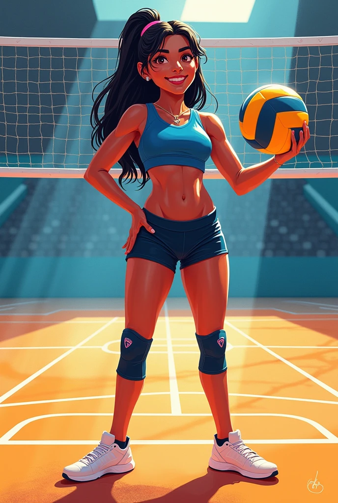 Can you please create me a self representation, in my own self representation I can say that I can represent my self through playing volleyball, can you make this illustration like an illustration wherein there's a message that wants to convey?