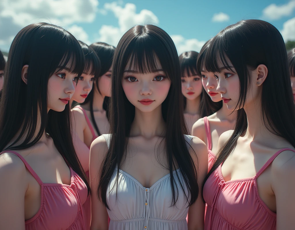 ((ExtremelyDetailed (PUNIPUNI KAWAII 12 Girls in a row:1.37) Shibuya Hachiko-mae scramble crossing)), (masterpiece 8K TopQuality:1.2) (ProfessionalPhoto:1.37), Different types of hair colors, {((White skinny Athletic wear))|(SchoolUniform)|Tutu}, {(Hidden Hand)|(Corrected BabyLike hand)}, (Joyful Expressions LifeLike Rendering), PerfectLighting (RainbowColor particles:1.2)(Dazzling Blurred ColorfulLights) MotionBlur BREAK (Acutance:0.8) Impeccable Radiant PearlSkin with Transparency . (((no extra limbs)))(Exposed:-0.6)