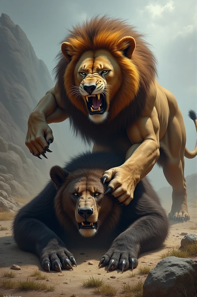 Lion killed bear