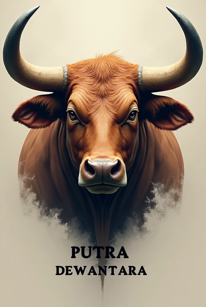 Draw. A bull head with name putra Dewantara 