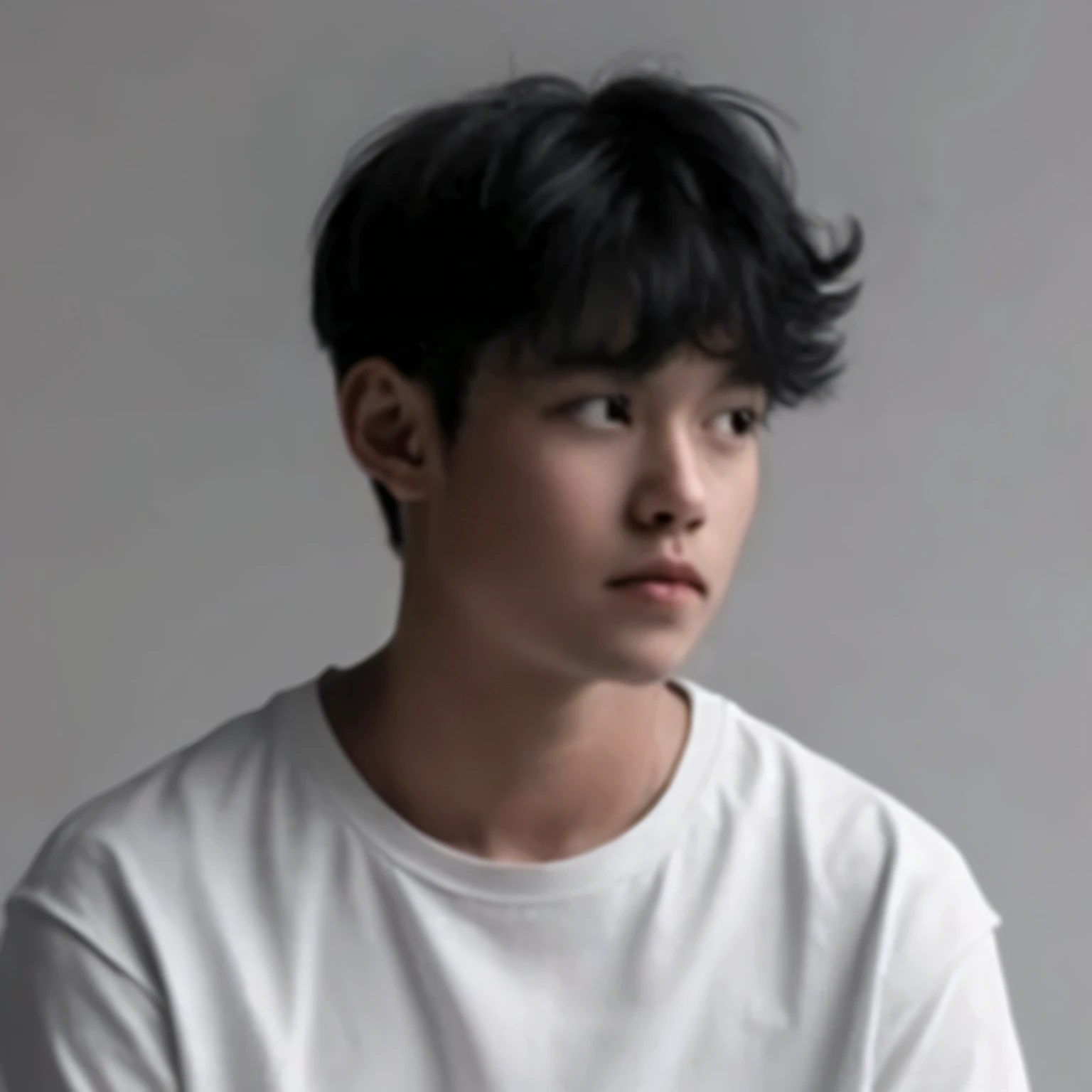 The face, hair, lips, mouth, eyes, nose, and clothes did not change, but the background changed and turned into a dark black background