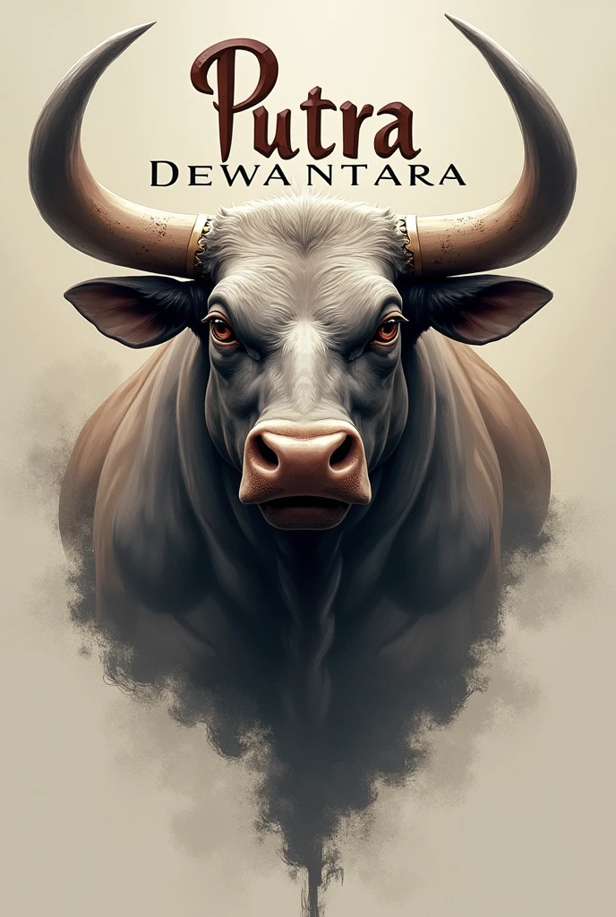 Draw. A bull head with name putra Dewantara 