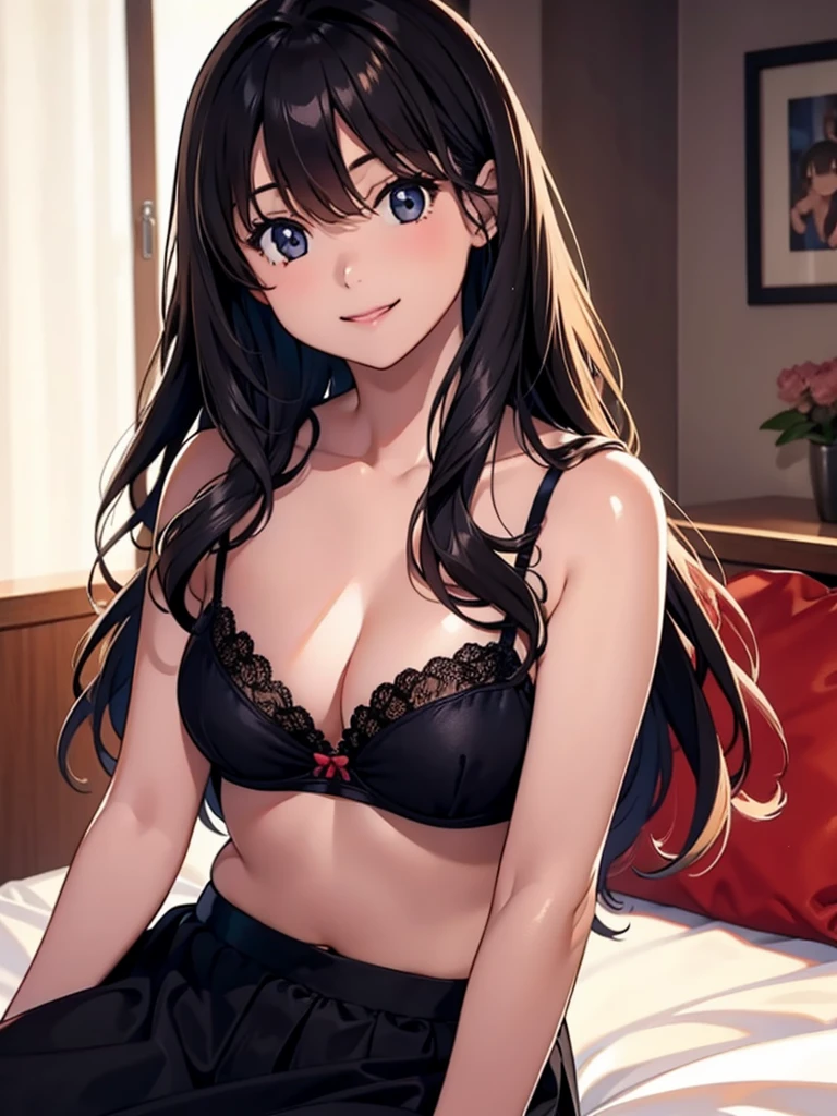 Anime - style image of a sexy woman in lingerie sitting on the bed, seductive anime girl, attractive anime girl, Beautiful charming anime teen, tits, beautiful anime girl, cute anime girl, anime best girls, Real young gravure idol, Sex, beautiful attractive anime woman, Smooth anime CG art, Sex anime style, cute anime girl