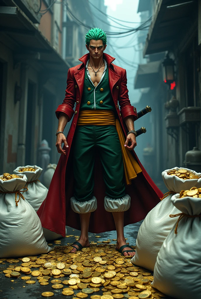 Zoro with bags of money