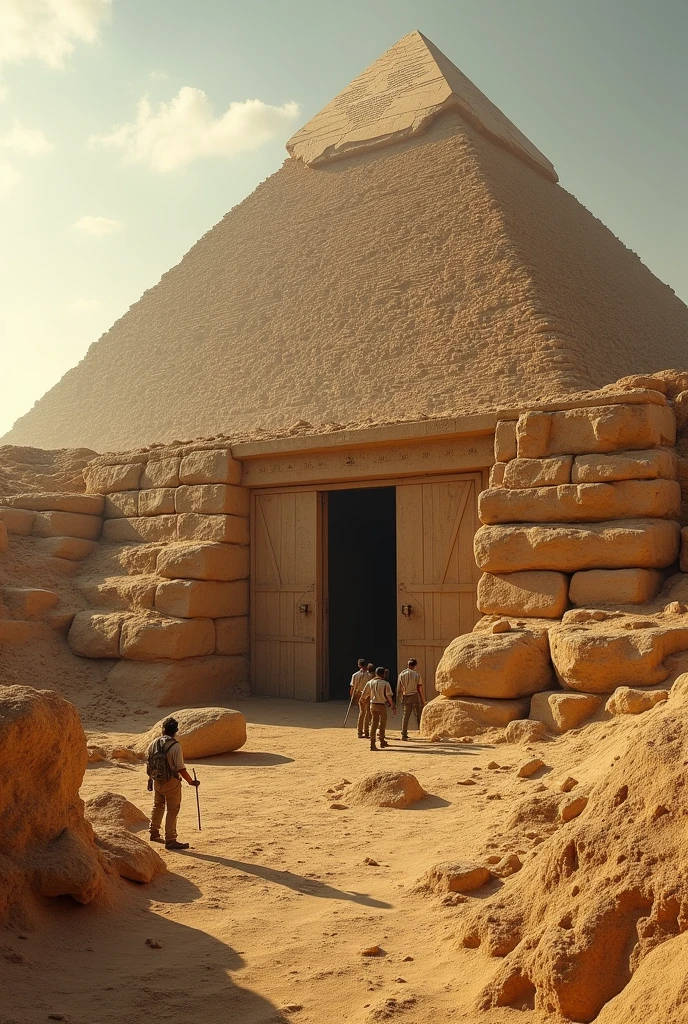 Archaeologists discover hidden door at base of Great Pyramid of Giza