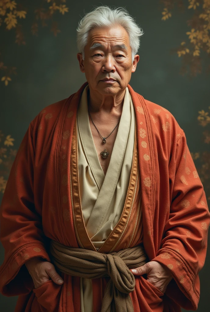 ((best quality)), ((head of'artwork)), (detailed), a sensual body of japanese grandfather, height of 1,60, have sex, avec des vêtements extrêmement petits serrant ses seins énormes, et ton petit vagin,