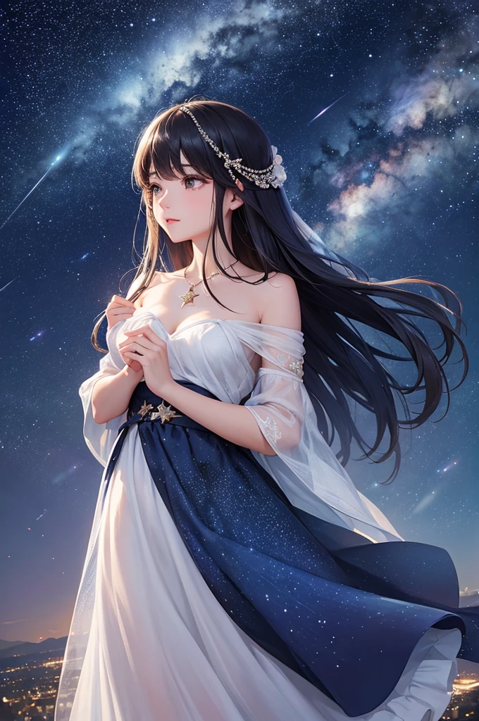 I bring the sky full of stars to you, but i still feel that the sky full of stars is not as good as you of course. The most beautiful woman in the world will come to see this cosmic romantic starry sky together.