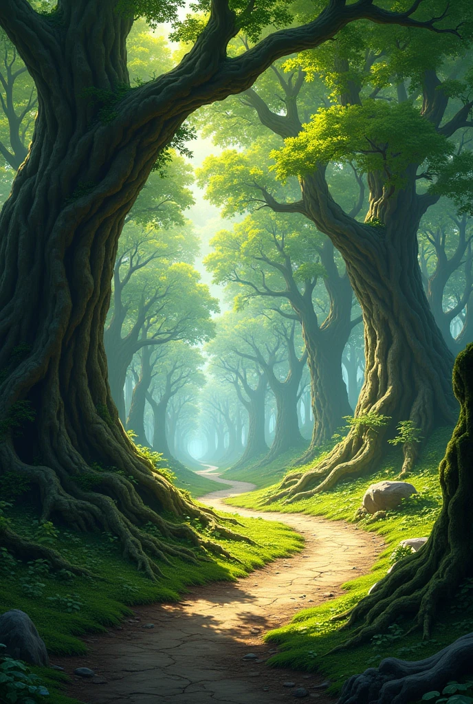 A path in a forest in the road