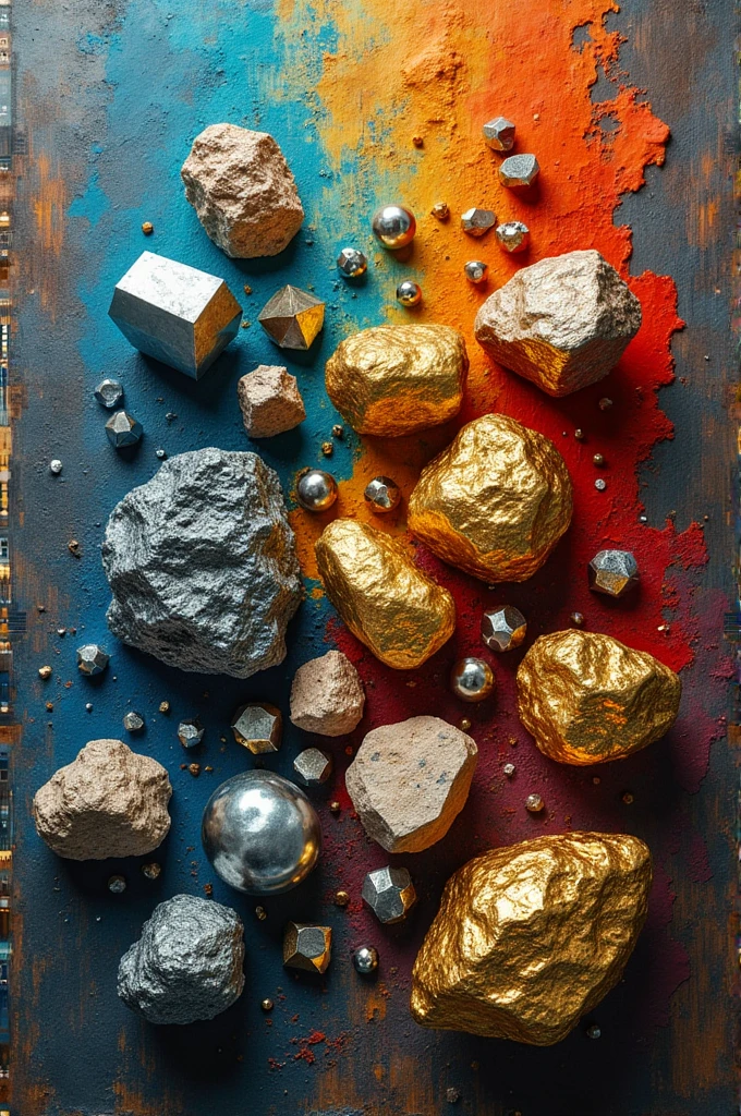 A collage of key minerals like iron, copper, gold, and lithium.