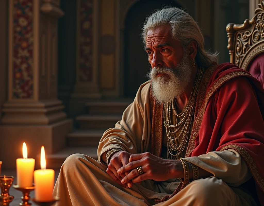 A rajput king hide in their kingdom and see her son , rajput king in their room