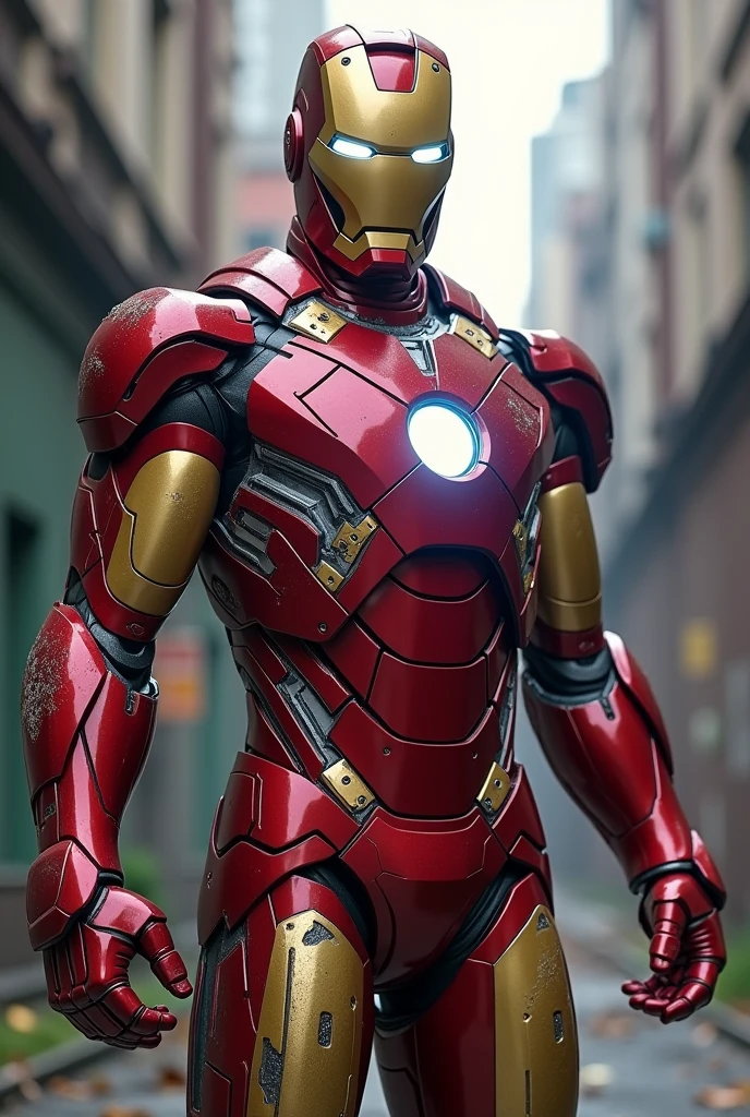 iron man with his suit scratch 