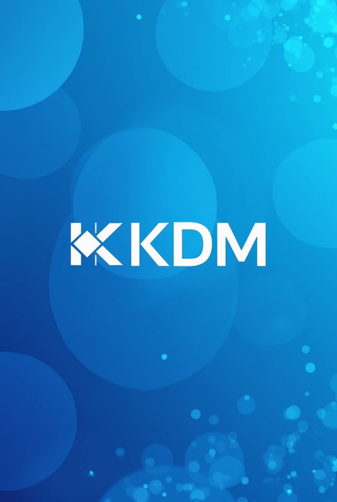 A wallpaper of a blue and white internet provider called kdm