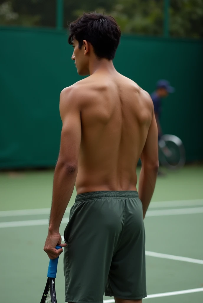 Photo Quality、A lot of cute handsome men、Mash Hair、Japanese male, 、Completely 、Full nudittion、Hu、Highest qualialistic、beautiful、完全Completely naked、Back view、Full nudennis court、night、Comy naked、Holding a racket、Completely nNaked、Butt