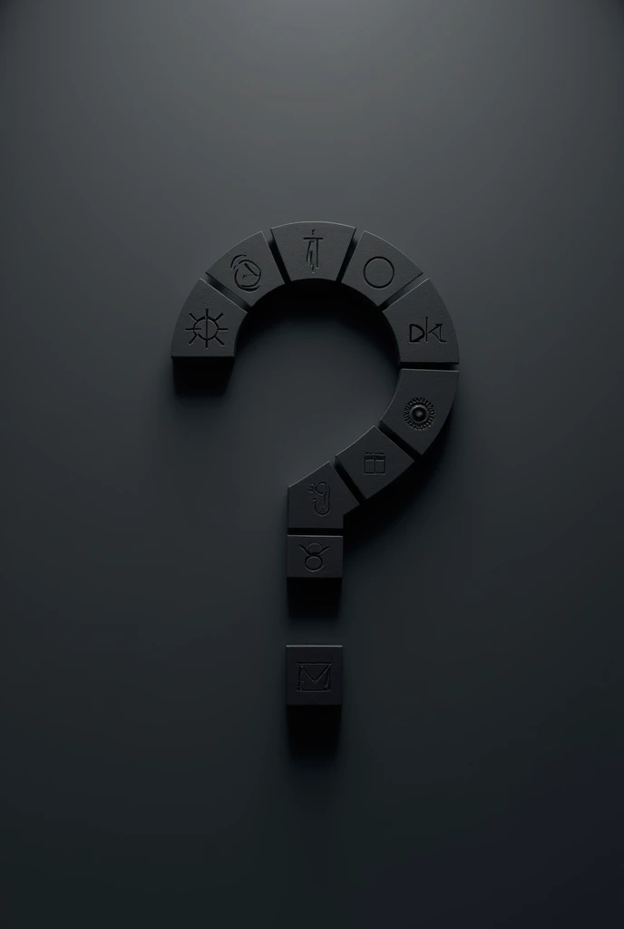profile pic, dark gray background, drawing of key symbols with question mark shape