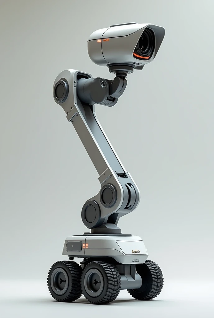 Generate an inspection robot has a base of 2ft and it's has a actuator of 6ft on which inspection camera has been installed 