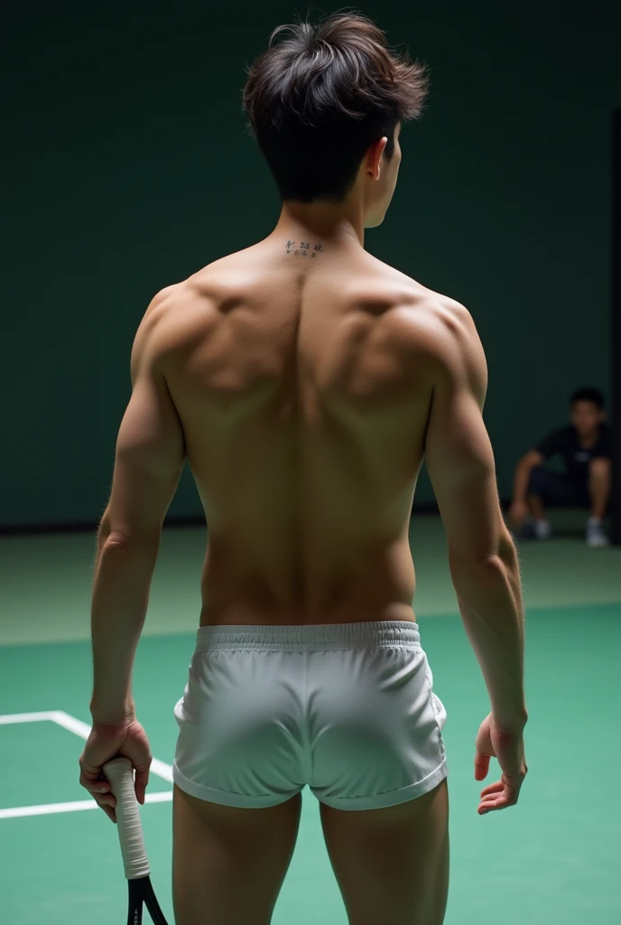 Photo Quality、A lot of cute handsome men、Mash Hair、Japanese male, 、Completely naked、Full nudity、erection、Huge penis、Highest quality、Realistic、beautiful、完全Completely naked、Back view、Full nudity、Tennis court、night、Completely naked、Holding a racket、Completely naked、Naked、Butt