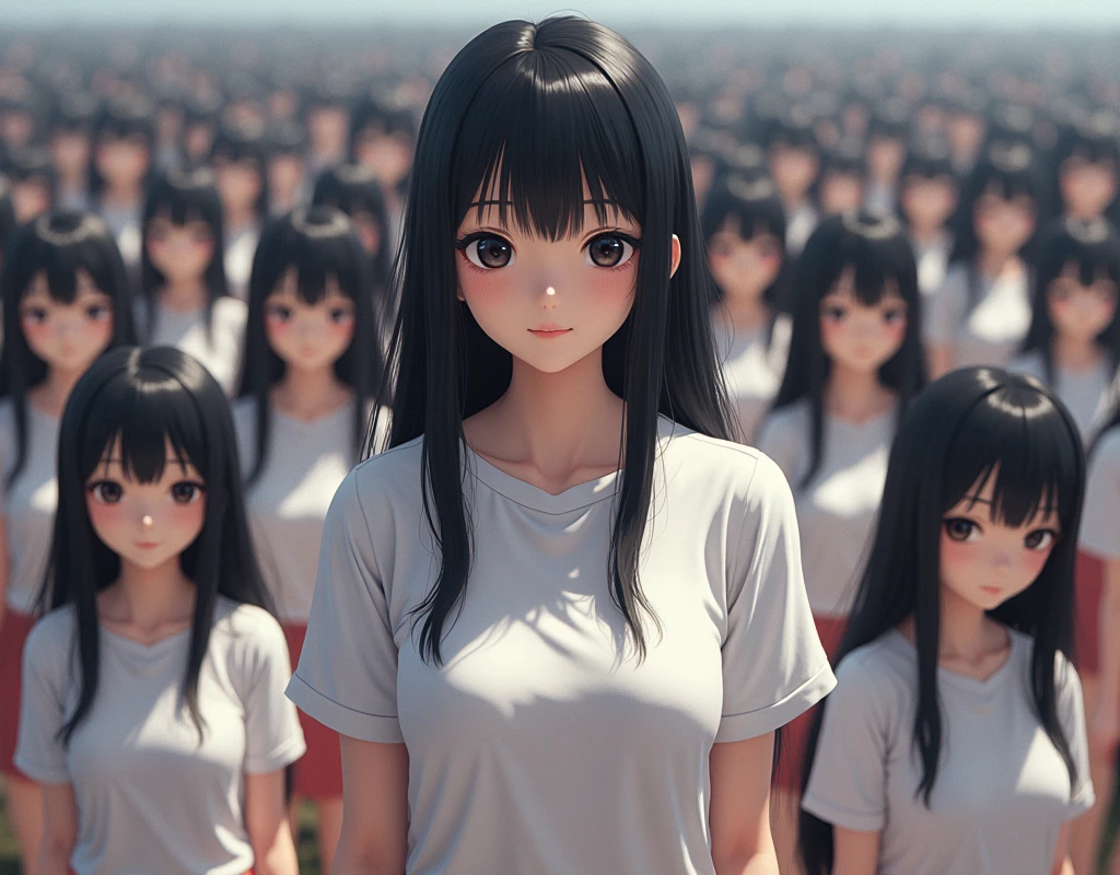 (((((Japanese Clone-girls=Myself))))), (((Super Best masterpiece Clone-girls Raw Photography Art))), (((16K, Highest quality, Ultra-high resolution, RAW Photos))), (((It's so unrealistic., With unparalleled depiction, With an unfathomable sight, An unprecedented and shocking worldview, Clone-girls: In a world of mass reproduction, Ultra-realistic))), (((Japanese Girls, Sasaki Nozomi, 26yo, Small face, Thick black hair, long hair, Dark Eyes, Mature face, Cute Smile, Smiling face, A gentle gaze, (((Very pleasant look)))))), (((Very beautiful detailed girls, Accurate body structure, Accurate body movements, Very detailed body, (((Super big breasts, Large bulge of ample breasts)))))), (((Summer clothes, Short sleeve, mini skirt, hour々I can see your pants, Cleavage Emphasis, Emphasise the fullness of your breasts))), ((((((((Very detailed, Myself cloning, Depiction of splitting oneself, 1Myself girl→1,000,000,000,000,000,000,000,000,000,000Myself cloning girls)))))))), (((((((Myself clone-girlsから, Myself keeps multiplying, (Very detailed and intricate, A perfectly matched depiction, (((In the same female body,With the same face, With the same hairstyle, In the same clothes, At the same height, 同じSuper big breastsである))), 1,000,000,000,000,000,000,000,000,000,000 people))))))), (((((Myself girls only))))), (((((1,000,000,000,000,000,000,000,000,000,000Myself girls))))), (Very detailed描写で, The awesomeness of the massively proliferating crowd of "myself", A very impressive sight, Lots of skinship), (Very detailed depiction, Clear and accurate perspective depiction, Ultra-wide field of view, Focus on the average value of the image, Illuminated from the front by a soft, bright light), ((The shooting angle and composition, From above, From below, From the left, From the right, View Myself)), I'm so happy to see so many Myself crowds., I love myself, Laugh together