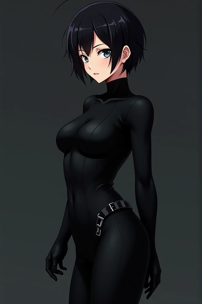 ((highest quality)),(ultra high resolution),(Super detailed),(detailed description),((best CG)),(best work of art),super precision art,great drawing art,(Works with precise details:1.5), (one female assassin:1.6),(beautiful and well-shaped face:1.5),(Detailed black hair shortcut:1.6),(Highly quiet body suit:1.5),Laced boots:1.4,(Leather gloves:1.5),(cold cold eyes:1.4), ((Lurking in the Dark:1.8),