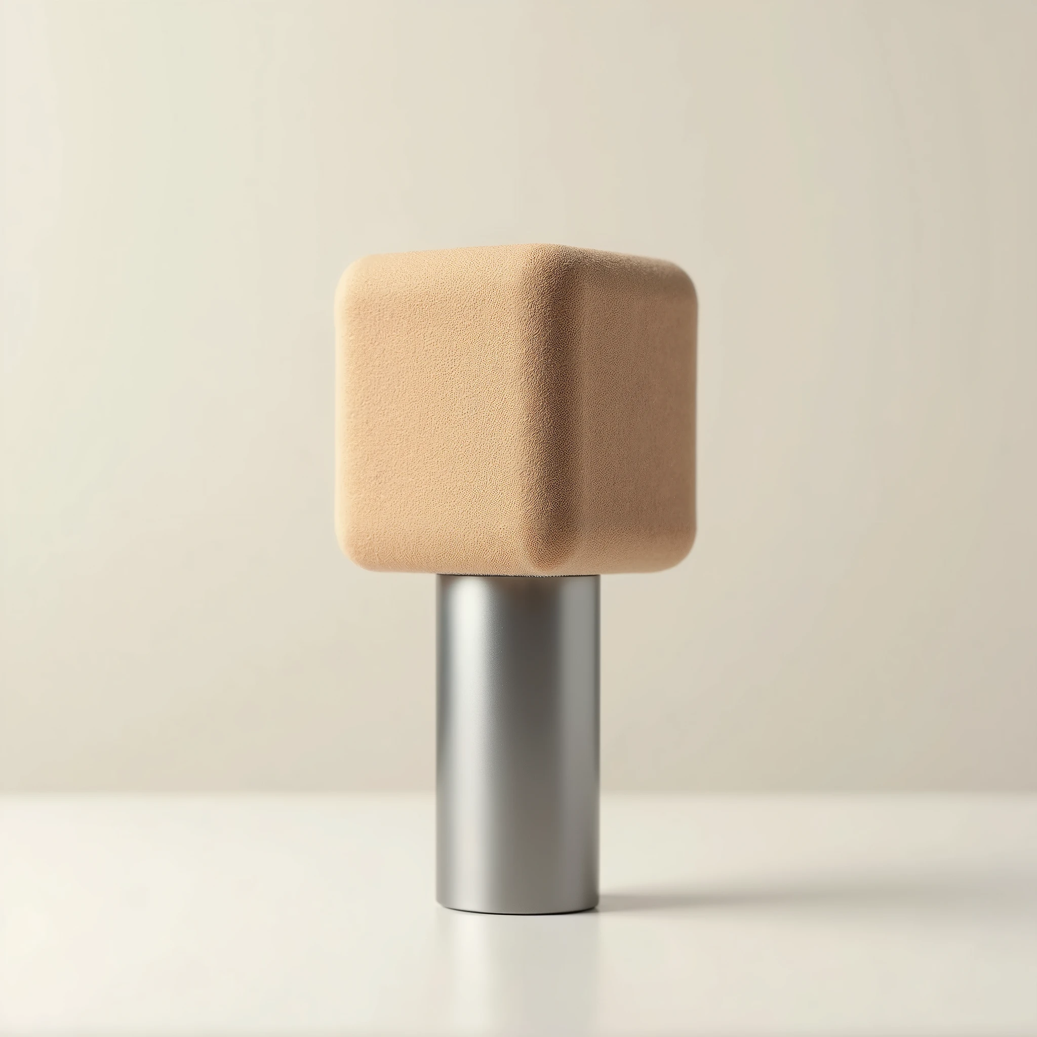 News microphone with light brown square foam filter on isolated background, mock up