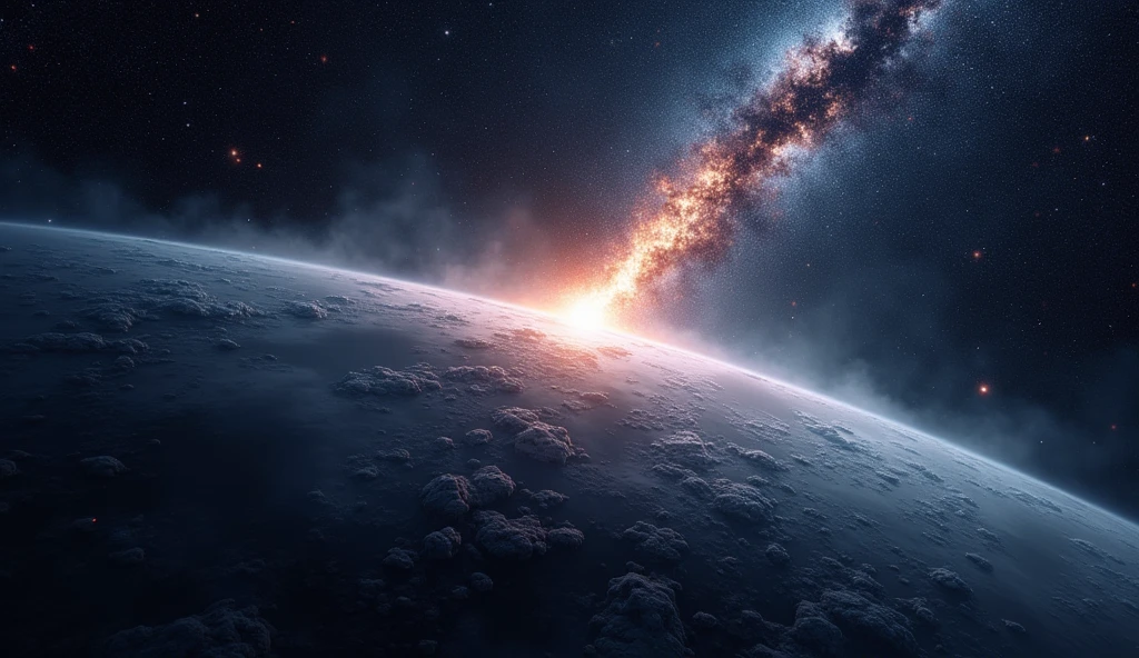 meteor rain from space into the earth,