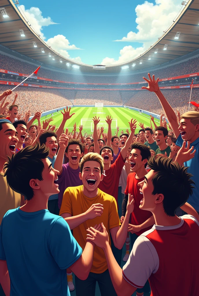 peoples they laugh by foot ball