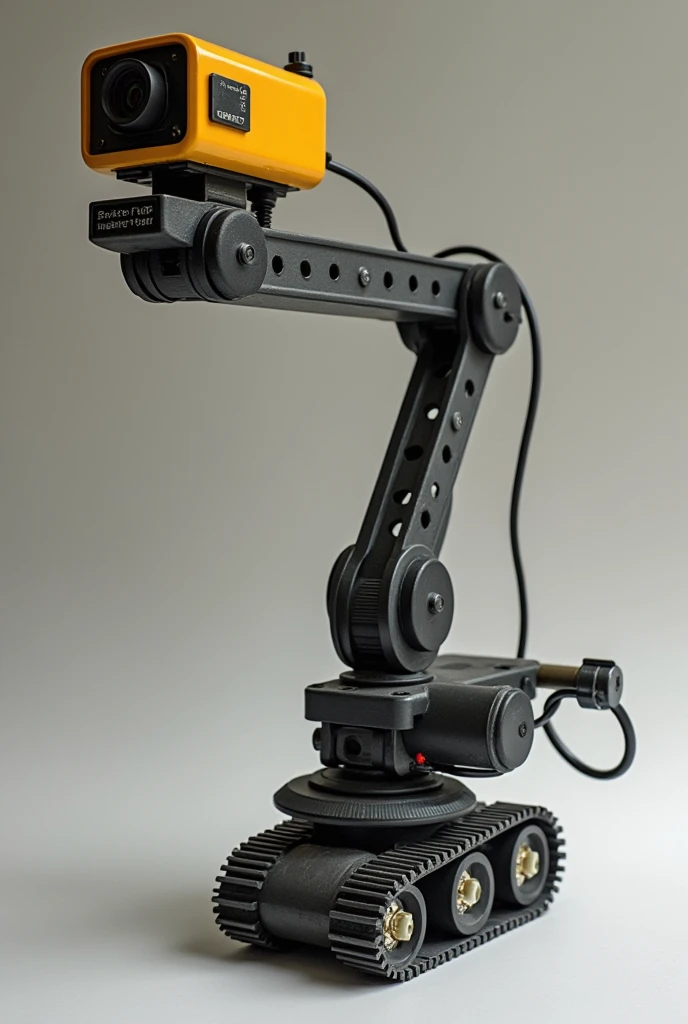 Generate an inspection robot has a base of 2ft and it's has a actuator of 6ft on which inspection camera has been installed it's a student FYP so show me something which is simple and easy to make