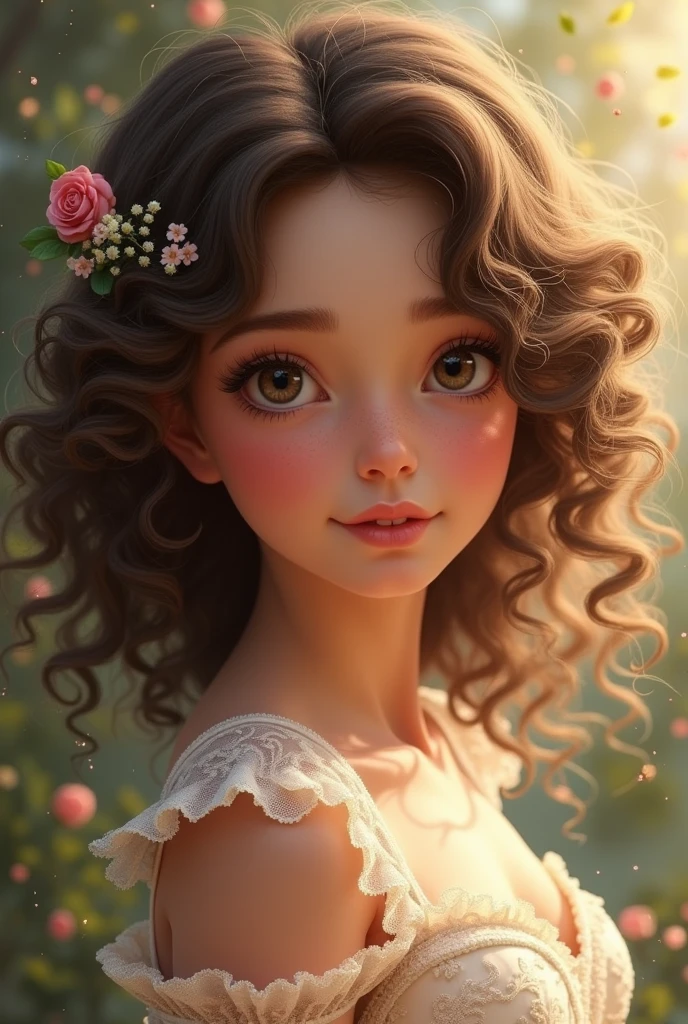 Princess with the curly hair, and 160 cm height 