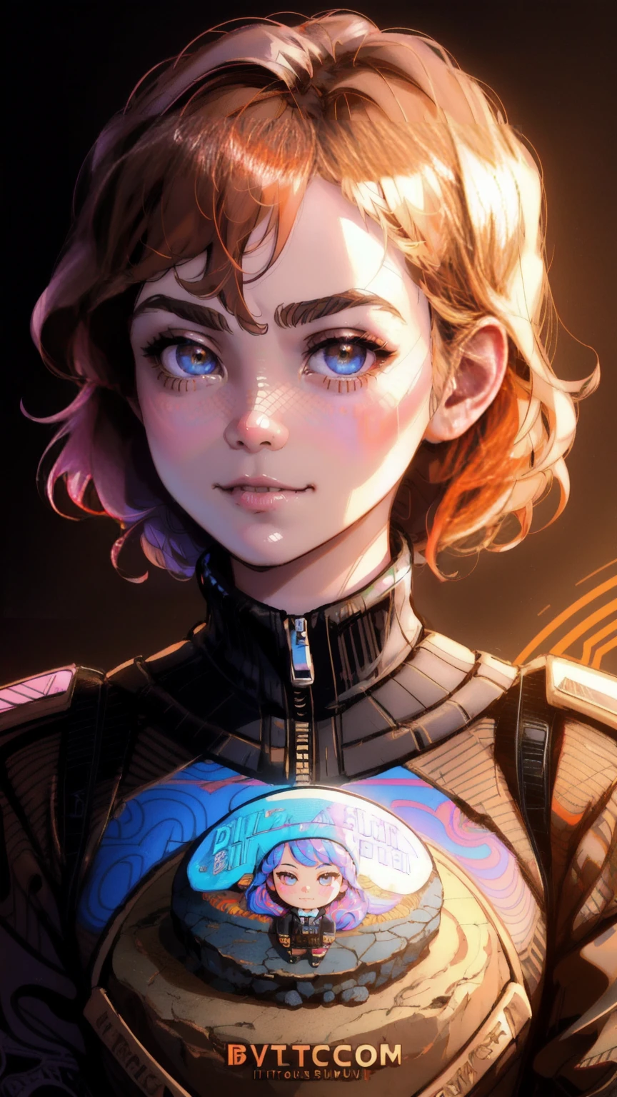 a close up of a beautiful cute girl on a rock with a bitcoin on it, with brown background a digital rendering by Dan Mumford, shutterstock, conceptual art, bitcoin evil, bitcoin, typical cryptocurrency nerd, crypto, mining, satoshi, cryptopunk, cryptocurrency, josan gonzales, crypto valut, ( ( ( ( ( dan mumford ) ) ) ) ), giant crypto vault