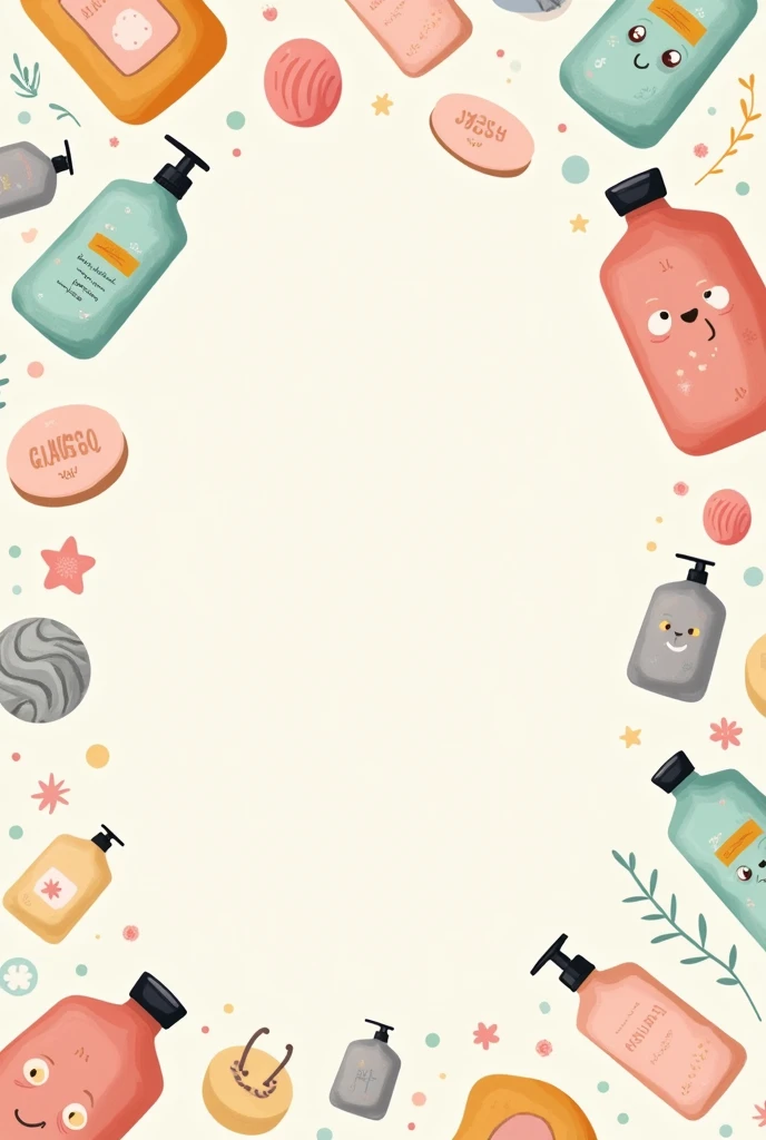 Background pattern pastel soap and shampoo cartoon