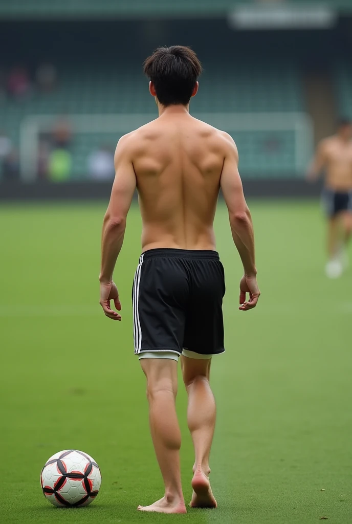 Photo Quality、A lot of cute handsome men、Mash Hair、Japanese male, 、Completely naked、Full nudity、erection、Huge penis、Highest quality、Realistic、beautiful、完全Completely naked、Back view、Full nudity、Playing soccer、Butt、Naked