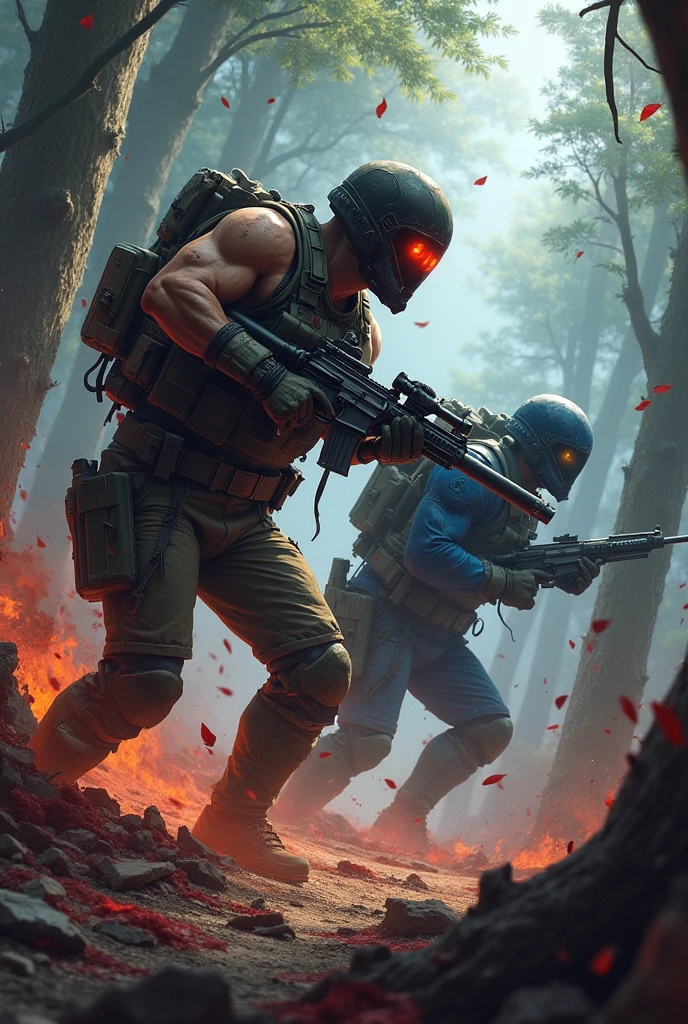 Need a thumbnail war title" MB SQUAD" VS " "GT SQUAD" mb squad is "bloody" and GT squad Is blue Mb Squad Is Very Dangerous look MB SQUAD and GT SQUAD and MB vs GT Squad All Player Fighting
BACKGROUND - forest Back Ground Is War Veryy Danger And Fully blood all Blood
Player - player Look is very Danger and God level Look And Drees is Fully bloody Creack