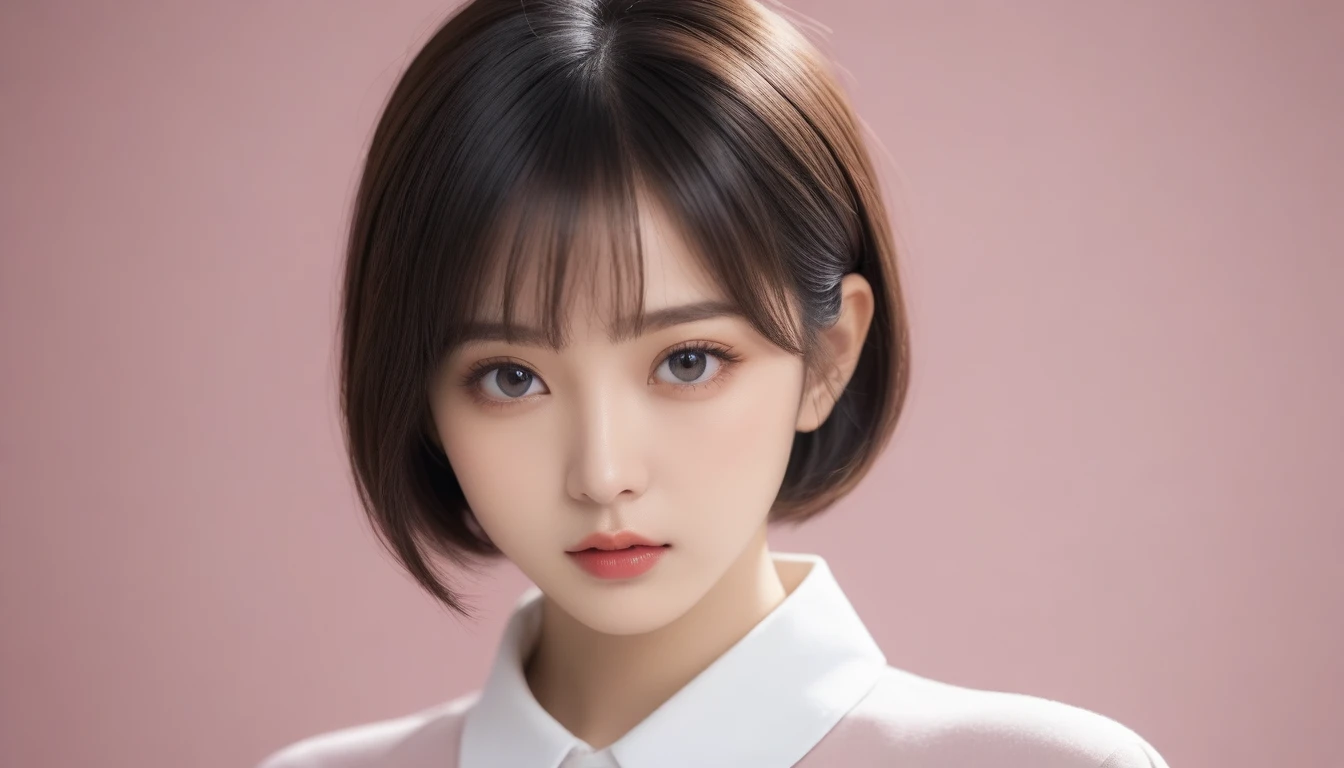 8k, Ultra-high resolution, Highest quality, masterpiece, 三分割法によるphotograph,Surreal, photograph,One Woman, (:1.3), cute, cute顔, 細部までBeautiful Eyes, 細かくdetailedに,masterpiece,One Girl:1.2,Japanese women,kindergarten,close up,glaring,Black short hair,Bowl cut,ID photo,(kindergarten uniforms:1.3),Eccentric,Future City,white collar,((Fusion of humans and androids))(Beautiful attention to detail),Subtle details, detailedな顔,anger,Attractive eyes,(ポートレートphotograph:1.4),(Photorealistic images:1.4),Fantasy art,(Beautiful Face:1.4),美しくAttractive eyes、Beautiful Eyes,Silver residue,(Tight waist:1.4)、(Beautiful with perfect body proportions:1.4),Pink Lips,profile,(((Ideal body type))),A-cup small breasts :2,、Portraiture:2、Perfect Anatomy、鮮明なdetailed、detailed,Fashion magazine cover,Thin lips,完璧でBeautiful Face ,完璧でcute顔, Skin with attention to detail, Perfect limbs、Narrow waist,Surreal,Light and shadow,spotlight