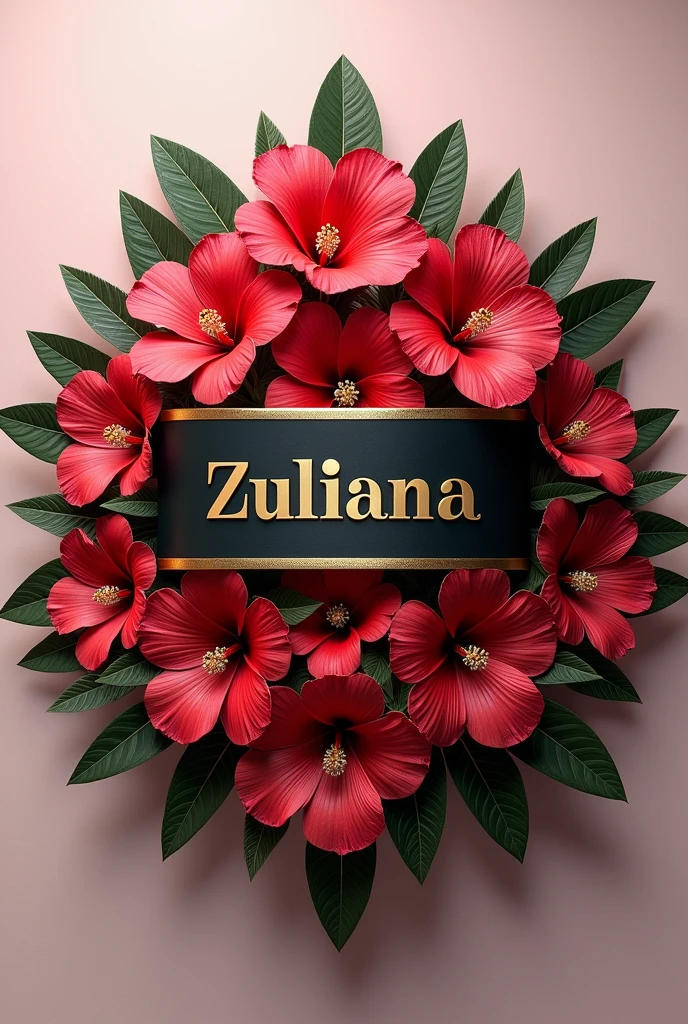 Hibiscus shape diamonds arranged like malaysian flag, ZULIANA in capital gold letter in black ribbon gold lining under brooch