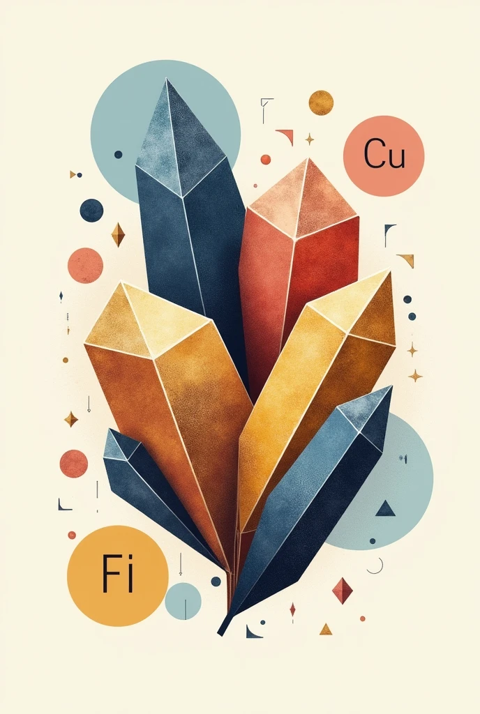make me a brochure front ,
the image is a collage of minerals
given: iron, copper, silicon,gold, and lithium
also make it drawable
put each of the minerals symbol