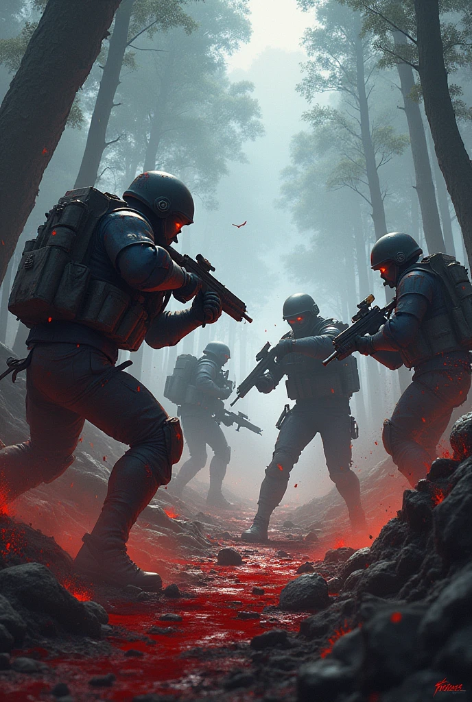 soldiers in a tunnel with weapons and helmets on, fps game concept art, tactical team in hell, realistic apocalyptic war scene, metro 2 0 3 3, ut 4, helghast, call of duty zombies, an escalating violent firefight, night time raid, post - apocalyptic warriors, fps game, fps game concept, ( apocalyptic ) 8 k, warzone background