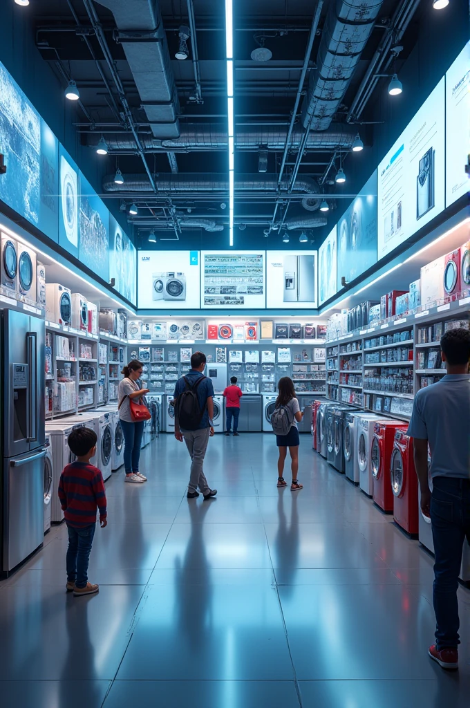 Create image for electronic shop GM Electronics and add electronic items like fridge washing machine fan's and much more 