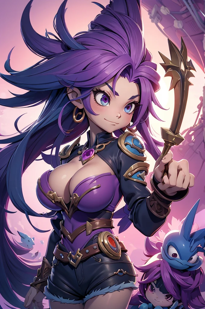 arvore estilo rayman legends, character estilo art rayman legends, girl and boy, corpo inteiro, ESTILO VIKING, acessórios gigantes,giant monster, big breats,Little bunny, (shorts),big breast