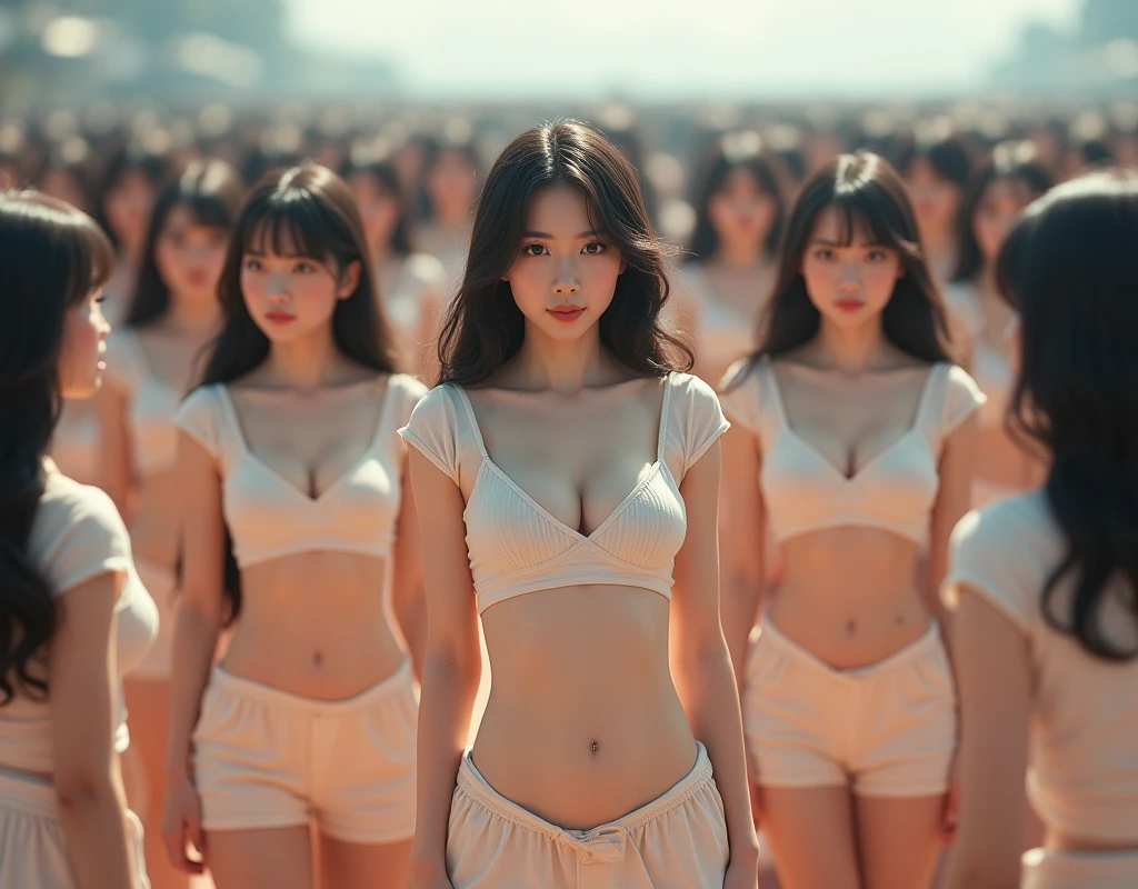 (((((Japanese Clone-girls=Myself))))), (((Super Best masterpiece Clone-girls Raw Photography Art))), (((16K, Highest quality, Ultra-high resolution, RAW Photos))), (((It's so unrealistic., With unparalleled depiction, With an unfathomable sight, An unprecedented and shocking worldview, Clone-girls: In a world of mass reproduction, Ultra-realistic))), (((Japanese Girls, Sasaki Nozomi, 26yo, Small face, Thick black hair, long hair, Dark Eyes, Mature face, Cute Smile, Smiling face, A gentle gaze, (((Very pleasant look)))))), (((Very beautiful detailed girls, Accurate body structure, Accurate body movements, Very detailed body, (((Super big breasts, Large bulge of ample breasts)))))), (((Summer clothes, Short sleeve, mini skirt, hour々I can see your pants, Cleavage Emphasis, Emphasise the fullness of your breasts))), ((((((((Very detailed, Myself cloning, Depiction of splitting oneself, 1Myself girl→1,000,000,000,000,000,000,000,000,000,000Myself cloning girls)))))))), (((((((Myself clone-girlsから, Myself keeps multiplying, (Very detailed and intricate, A perfectly matched depiction, (((In the same female body,With the same face, With the same hairstyle, In the same clothes, At the same height, 同じSuper big breastsである))), 1,000,000,000,000,000,000,000,000,000,000 people))))))), (((((Myself girls only))))), (((((1,000,000,000,000,000,000,000,000,000,000Myself girls))))), (Very detailed描写で, The awesomeness of the massively proliferating crowd of "myself", A very impressive sight, Lots of skinship), (Very detailed depiction, Clear and accurate perspective depiction, Ultra-wide field of view, Focus on the average value of the image, Illuminated by a gentle, bright light), ((The shooting angle and composition, From above, From below, From the left, From the right, View Myself)), I'm so happy to see so many Myself crowds., I love myself, Laugh together