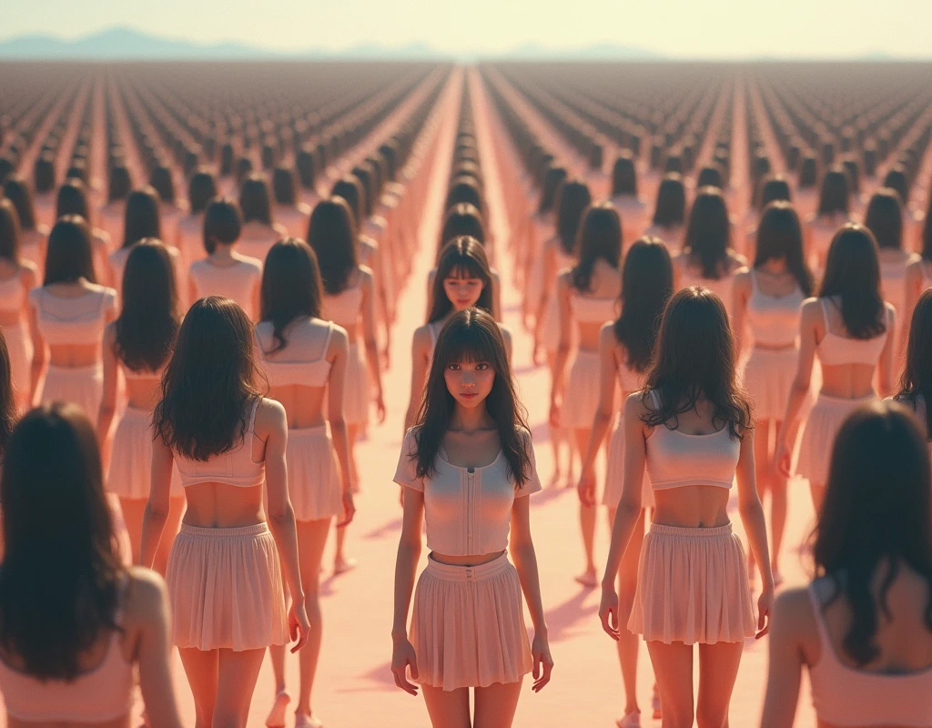 15 Japanese women skydiving completely naked, ages vary from 38 to 67, all wearing high heels, black hair, wavy long hair, short bob, long straight, short, various hairstyles, high resolution, photo quality,