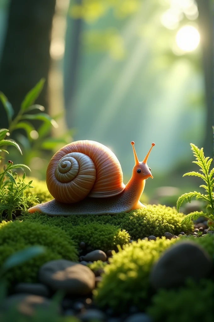 Create a nature image with a snail