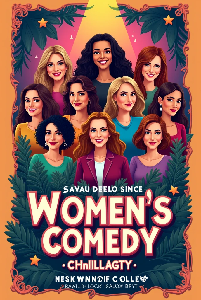 Create a poster for st Xavier's college for womens comedy function 