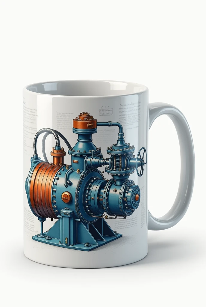 Pneumatic system printed artwork for mug