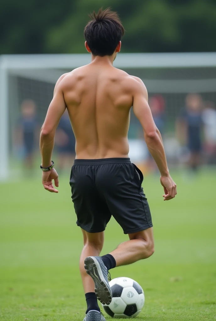 Photo Quality、A lot of cute handsome men、Mash Hair、Japanese male, 、Completely naked、Full nudity、erection、Huge penis、Highest quality、Realistic、beautiful、完全Completely naked、Back view、Full nudity、Playing soccer、Butt、Naked、Kicking the ball、Completely naked、Full nudity、Butt