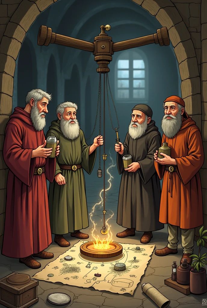 Create me a science meme depiciting science and technology during medieval and middle ages. That unique and make the audience laugh