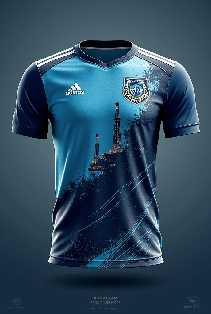 Create a football shirt for the petroleum engineering course, make a front and back image