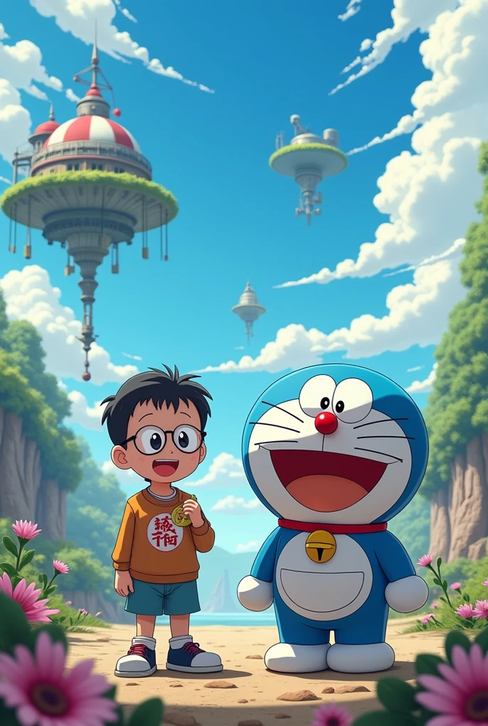 Create Doreamon and Nobita 4k immage