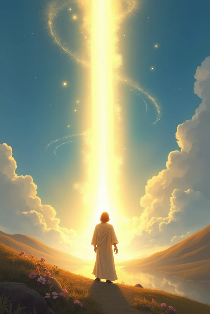 #Disney drawing A bright ray of light descends from the sky, enlightening Noah.